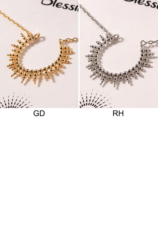 Open Sun Burst Charm Necklace