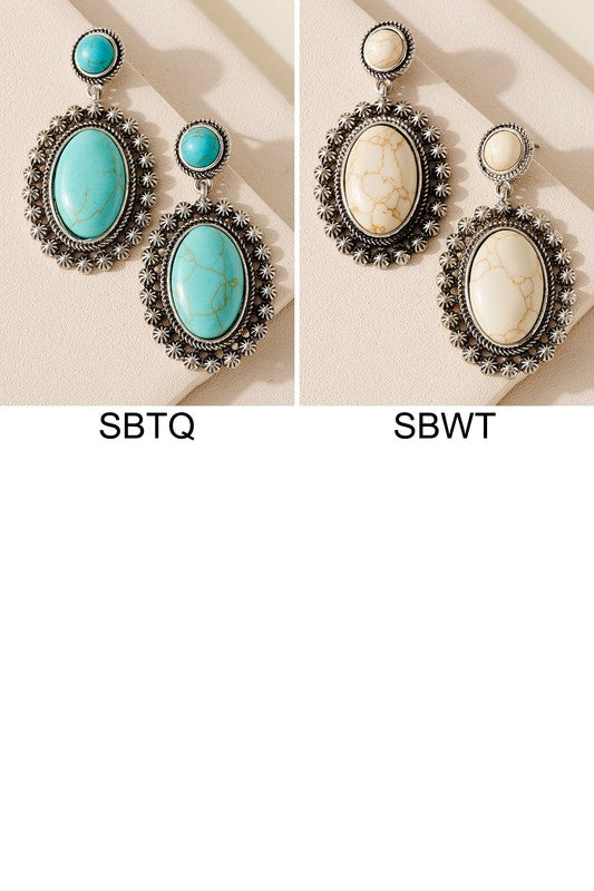 Western Stone Dangling Earrings