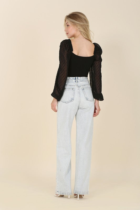 SHIRRING LONGSLEEVE BODYSUIT