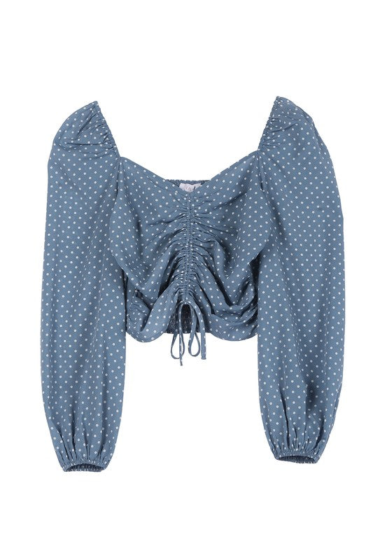 MY BLUE HEAVEN LONG SLEEVE CROP TOP