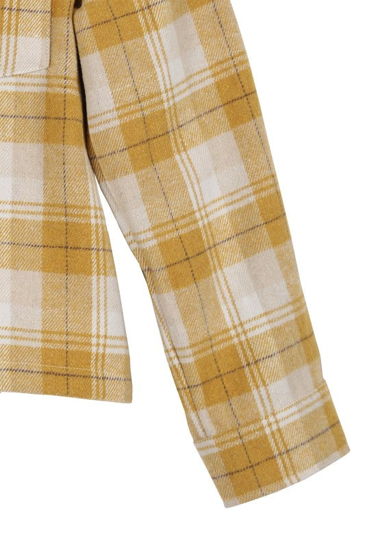 I'M COMING HOME PLAID JACKET WITH POCKETS