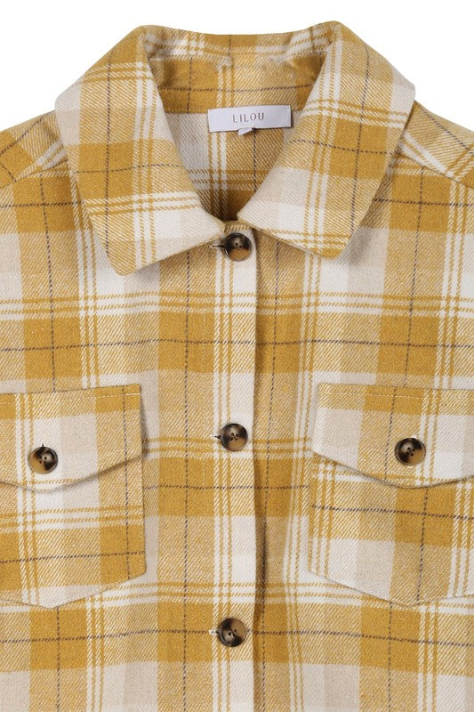 I'M COMING HOME PLAID JACKET WITH POCKETS
