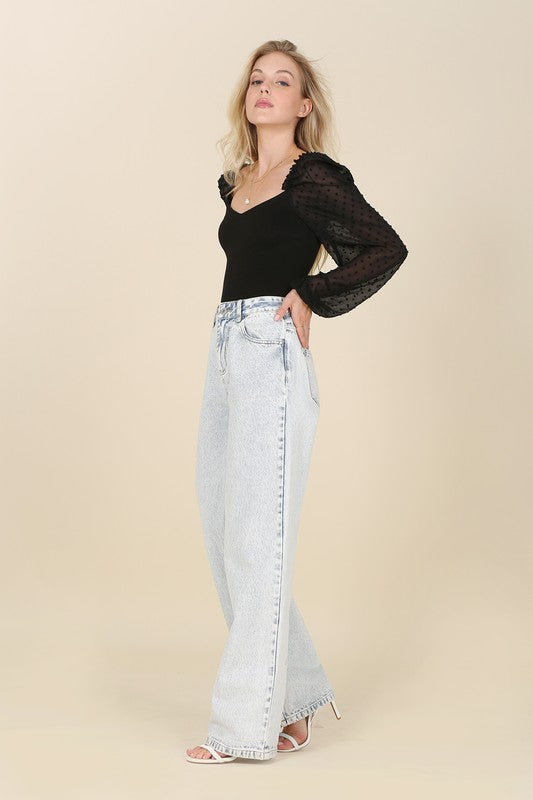 SHIRRING LONGSLEEVE BODYSUIT