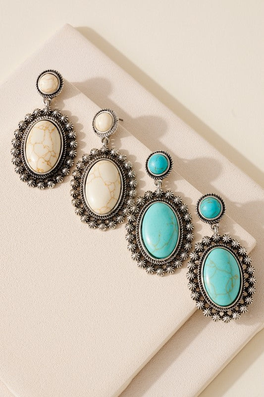 Western Stone Dangling Earrings
