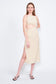 SPAGHETTI STRAP MIDI DRESS WITH WAIST CUT OUT