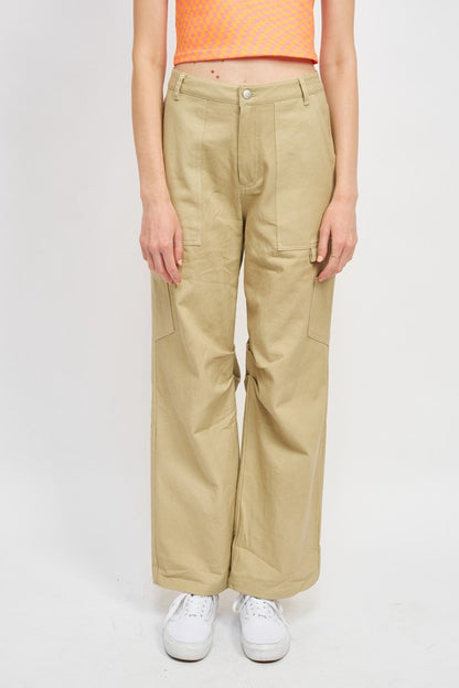 HIGH RISE FIT CARGO PANTS