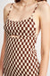 SPAGHETTI STRAP MINI PLAID DRESS