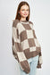 CHECKERED SWEATER WITH BUBBLE SLEEVES