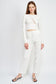 LONG SLEEVE ASYMMETRIC BUTTON UP TOP