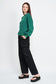 CABLE KNIT TOP WITH BUBBLE SLEEVES
