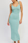 MAXI DRESS WITH ROSETTE STRAP DETAIL