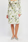FLORAL MIDI SKIRT WITH FRONT DRAWSTRING