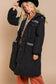 Long Padded Jacket With Hoodie