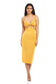 HAVANA FRONT CUT OUT MIDI DRESS WITH O-RING ACCENT