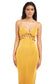 HAVANA FRONT CUT OUT MIDI DRESS WITH O-RING ACCENT