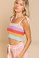 Tie-shoulder Sweater Crop Tank Top
