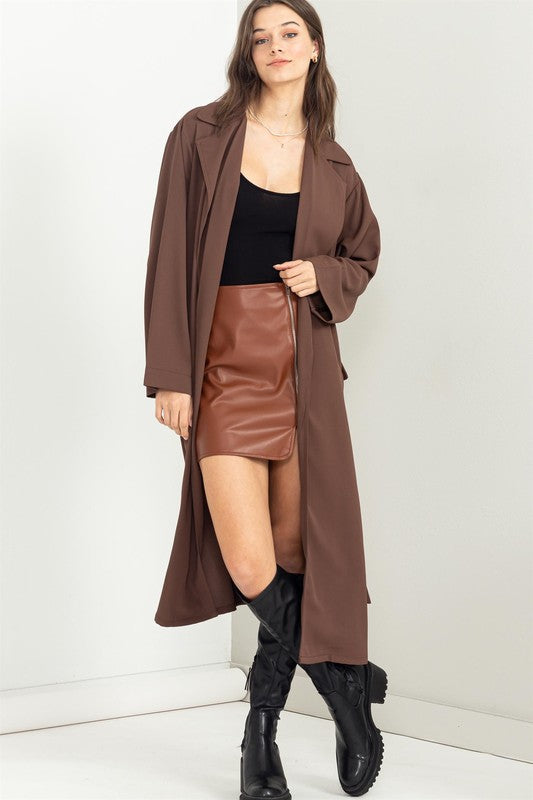 Keep Me Close Belted Women's Trench Coat