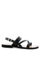 MONA RED FLAT SANDAL WITH ANKLE STRAP