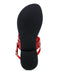 MONA RED FLAT SANDAL WITH ANKLE STRAP