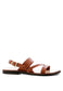 MONA RED FLAT SANDAL WITH ANKLE STRAP