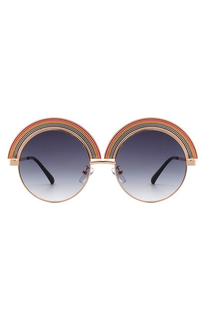 Women Round Irregular Rainbow Fashion Sunglasses
