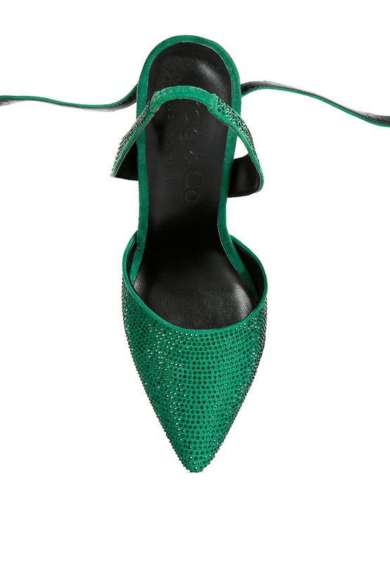 CHARMER Rhinestone Embellished Stiletto Sandals