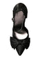 DINGLES Green Bow Embellished Satin Stiletto