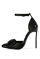 DINGLES Green Bow Embellished Satin Stiletto