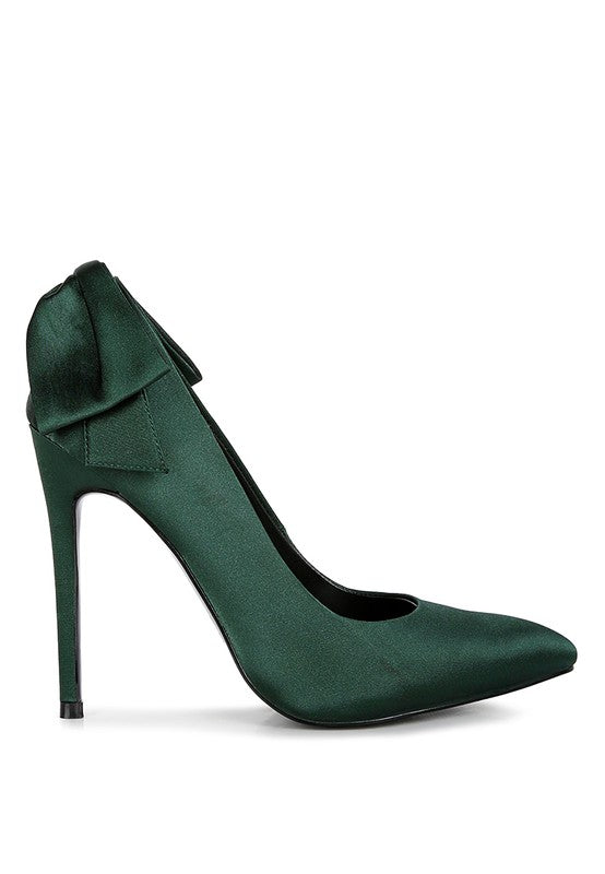 HORNET Green Satin Stiletto Pump Sandals