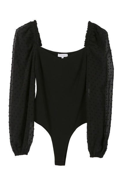 SHIRRING LONGSLEEVE BODYSUIT