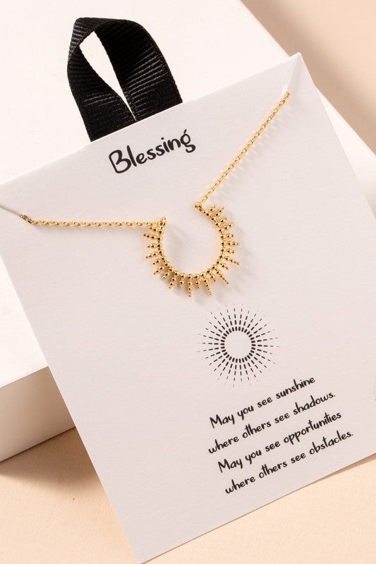 Open Sun Burst Charm Necklace