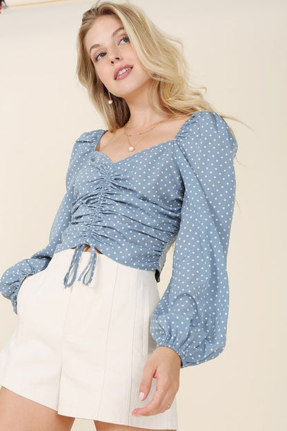 MY BLUE HEAVEN LONG SLEEVE CROP TOP