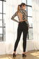Mock neck lace up open back top