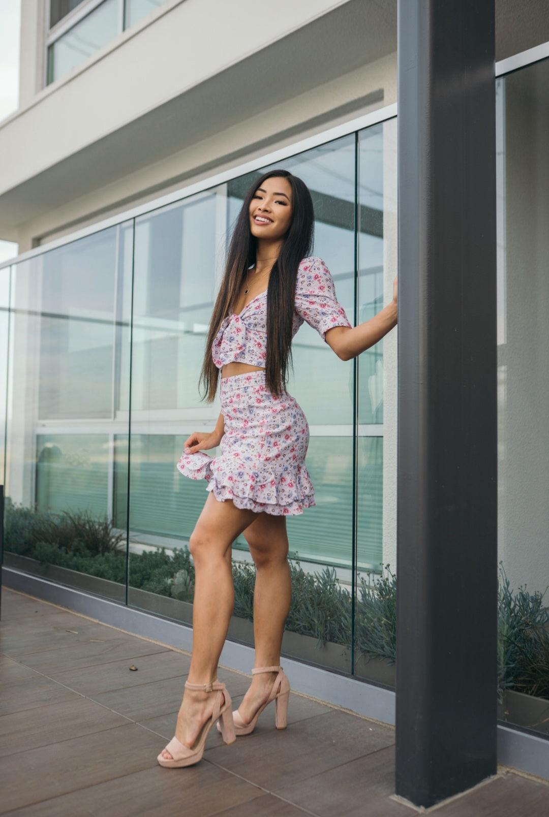 Armona mini skirt - guavaberry