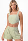 Capri crop top - guavaberry