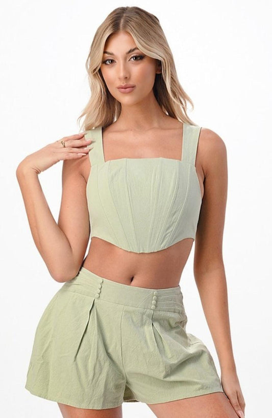 Capri crop top - guavaberry