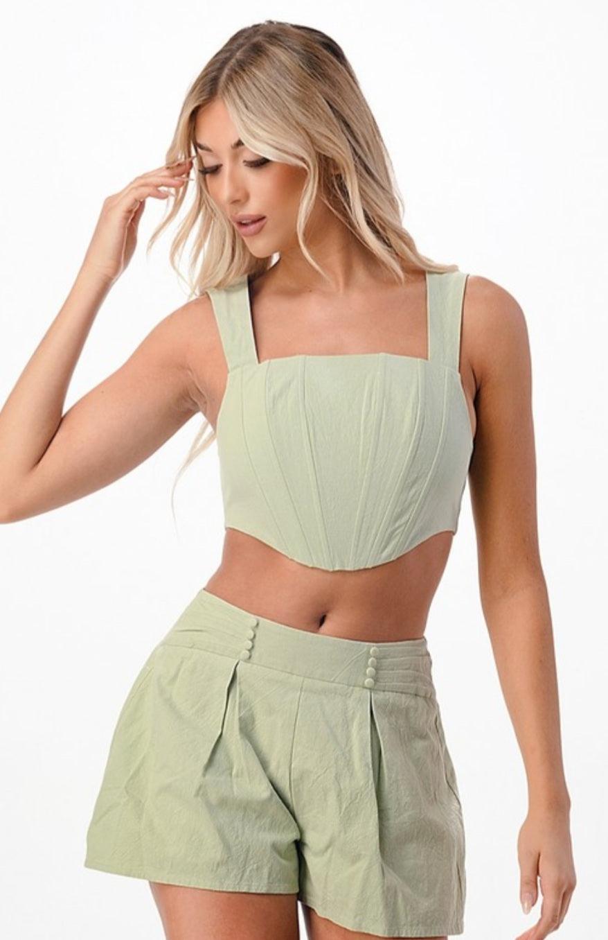 Capri crop top - guavaberry