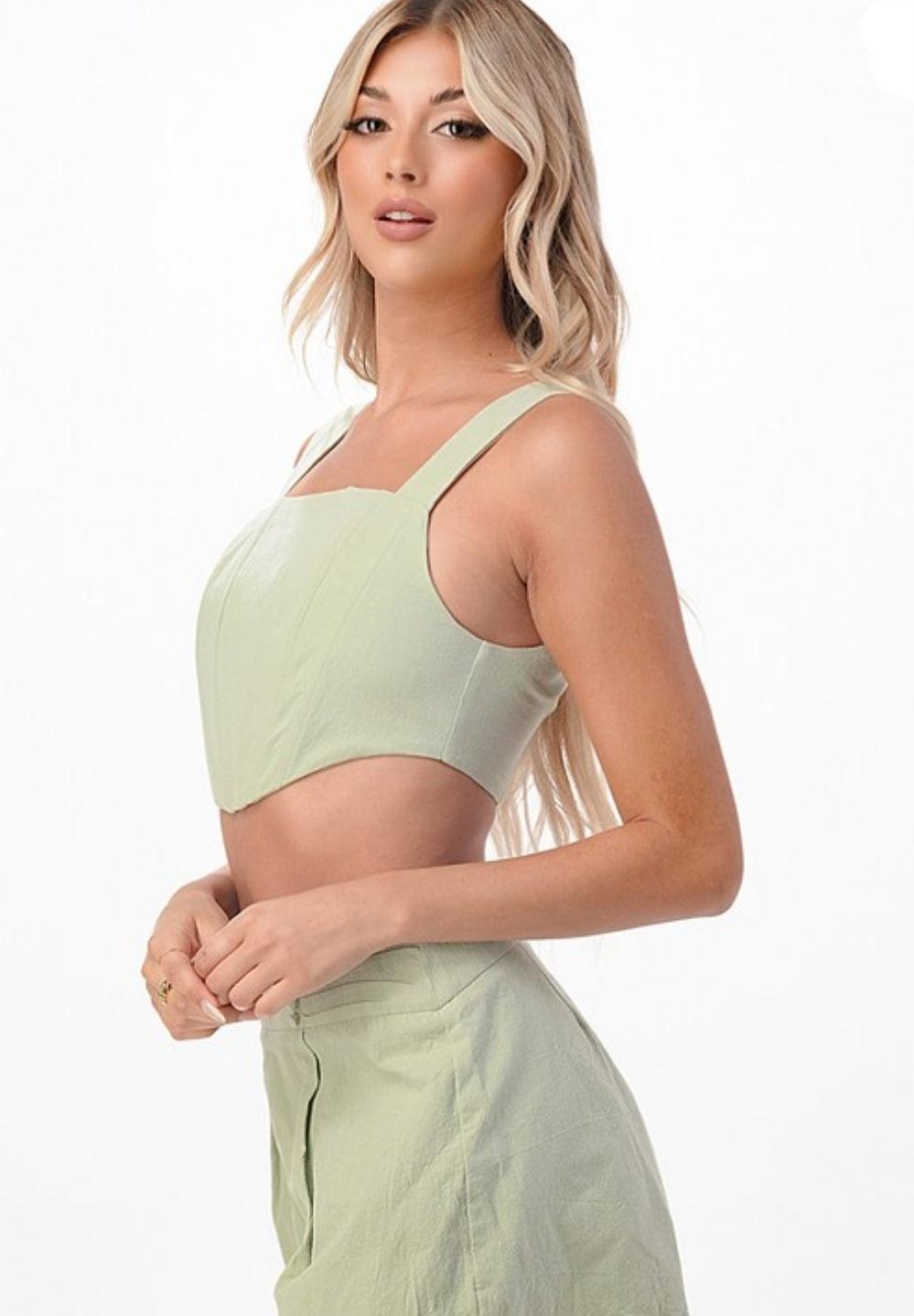 Capri crop top - guavaberry