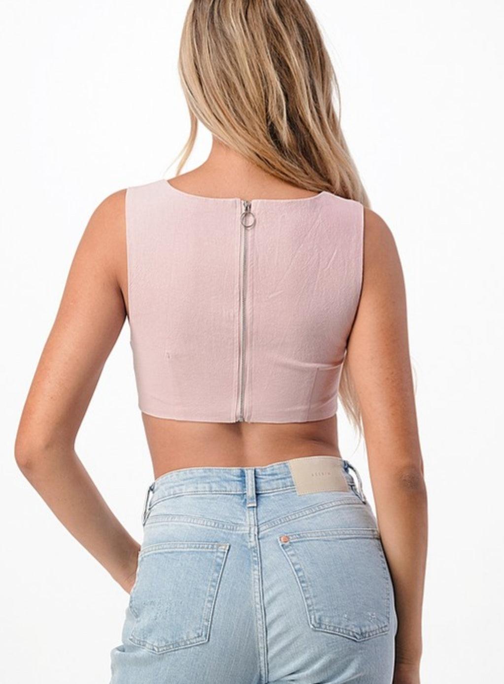 Capri crop top - guavaberry
