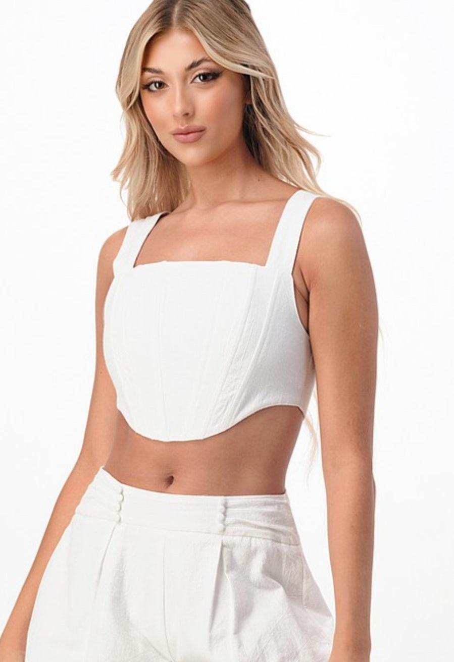 Capri crop top - guavaberry