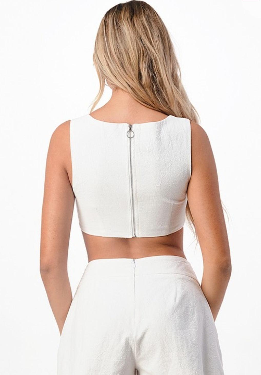 Capri crop top - guavaberry